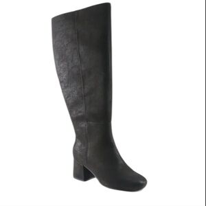 Eloquii Laurah Black Knee-High Block Heel Boots
